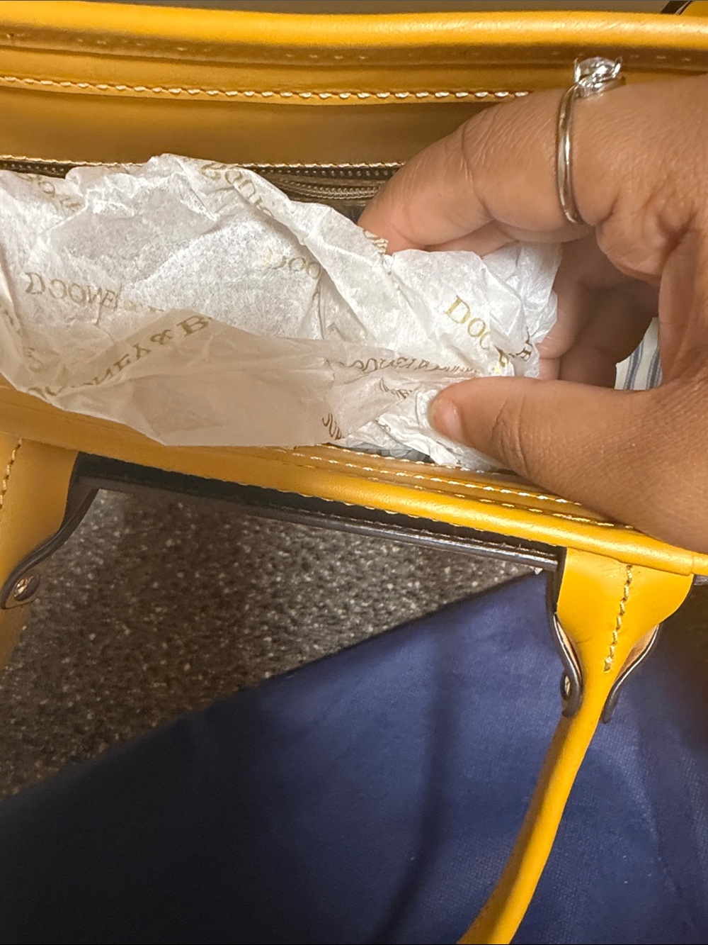 Dooney & Bourke Bright Yellow Leather Tote - Picture 4 of 12